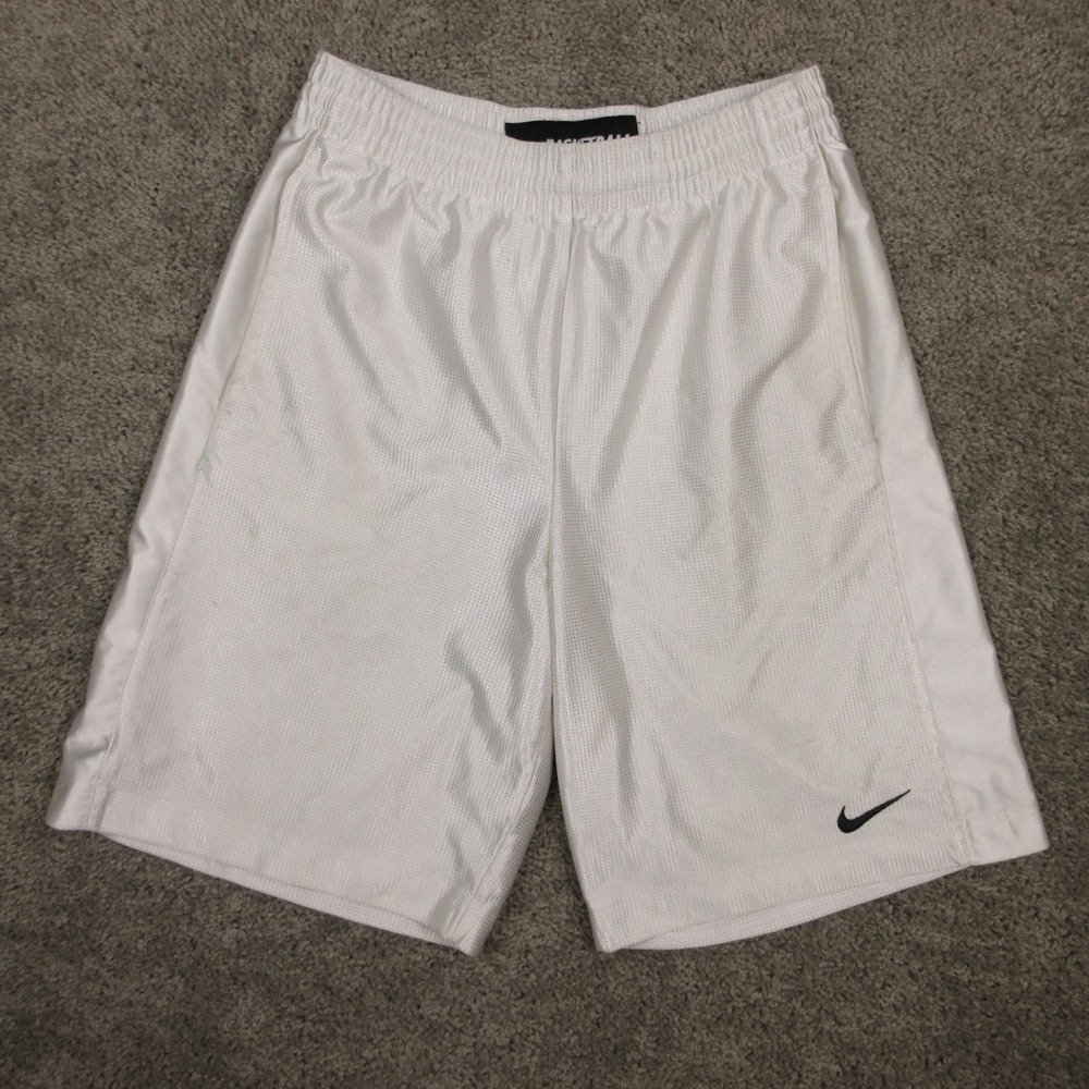 Vintage Nike Shorts Mens Small White Dazzle Shimmer Baggy Y2K Sport Athletic